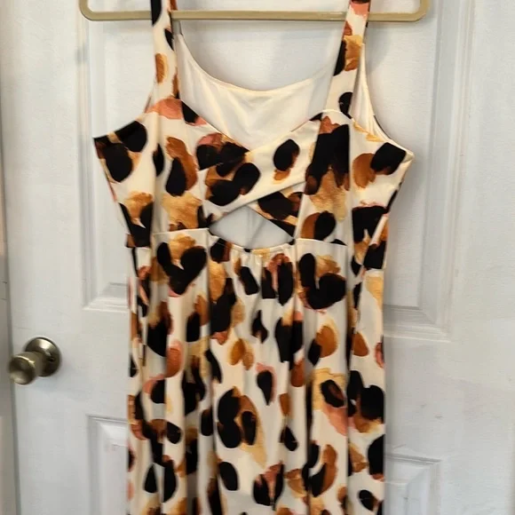 Abstract animal scuba dress with built in padding- large “Navy” style - Picture 2 of 3